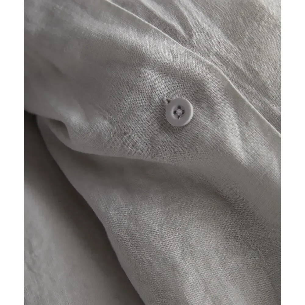 NEW Quince European 100% Linen Duvet Cover KING/ CAL KING Light Grey $184